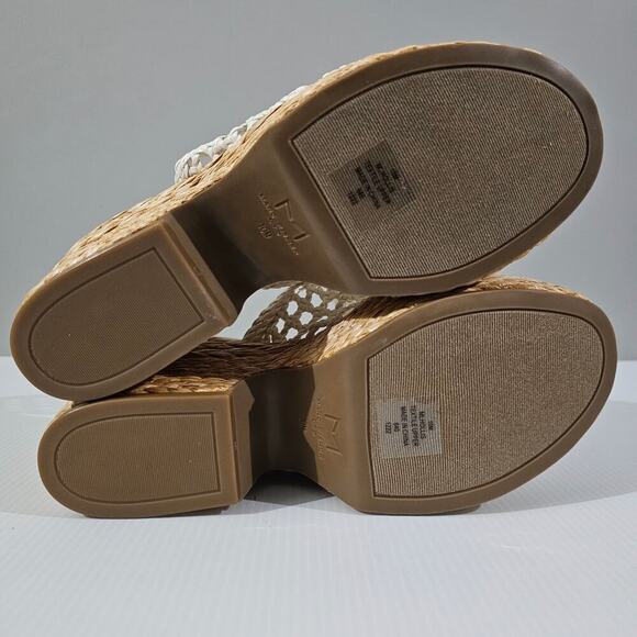 NEW Marc Fisher LTD Hollis Wedge Size 10 Platform Espadrille Sandal White Raffia - Picture 10 of 12